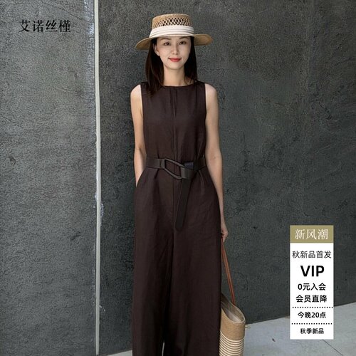 夏季新款无袖收腰连体衣连体裤女