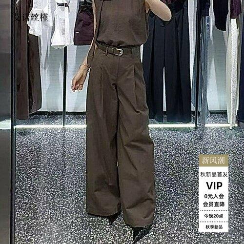 百搭高腰显瘦直筒休闲裤女