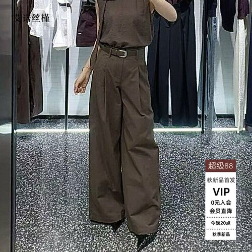 百搭高腰显瘦直筒休闲裤女