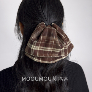 格子系列双层发夹抓夹子马尾夹黑白红色百搭盘发后脑勺裙摆发饰