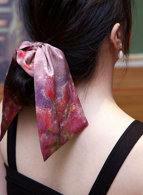 莫耦某《郁金香海》插画师联名款飘带大肠发圈发带发绳文艺浪漫