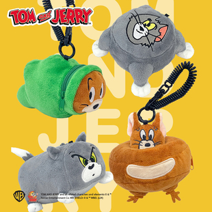 TOMJerry变形记可爱耳机包毛绒零钱包周边小型收纳包 猫和老鼠正版