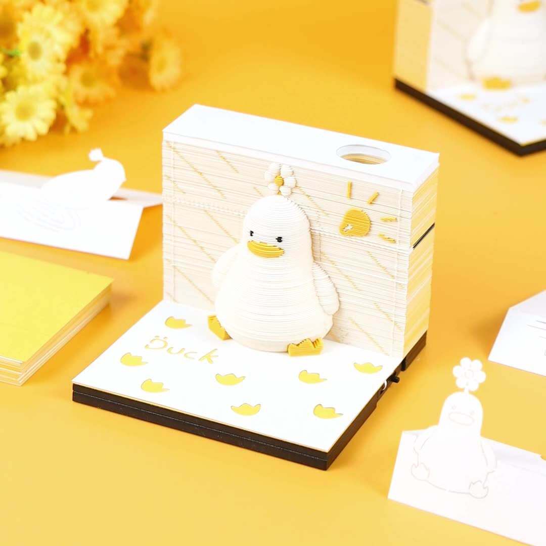 3d立体便签纸雕幸运鸭创意礼品商