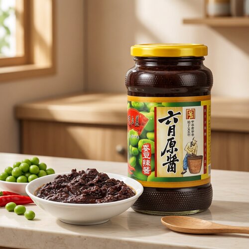 正宗安庆胡玉美蚕豆酱500g瓶装