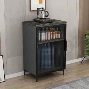 奶油风岩板客厅厨房办公室直饮茶吧机咖啡机置物边柜下.置水桶单