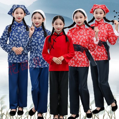 儿童农村平民百姓乡村演出服游击队王小二村姑Q车夫八路陕北农民