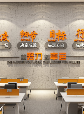 公司企业文化背景墙贴高级感励志C标语会议办公室墙面装饰氛围布
