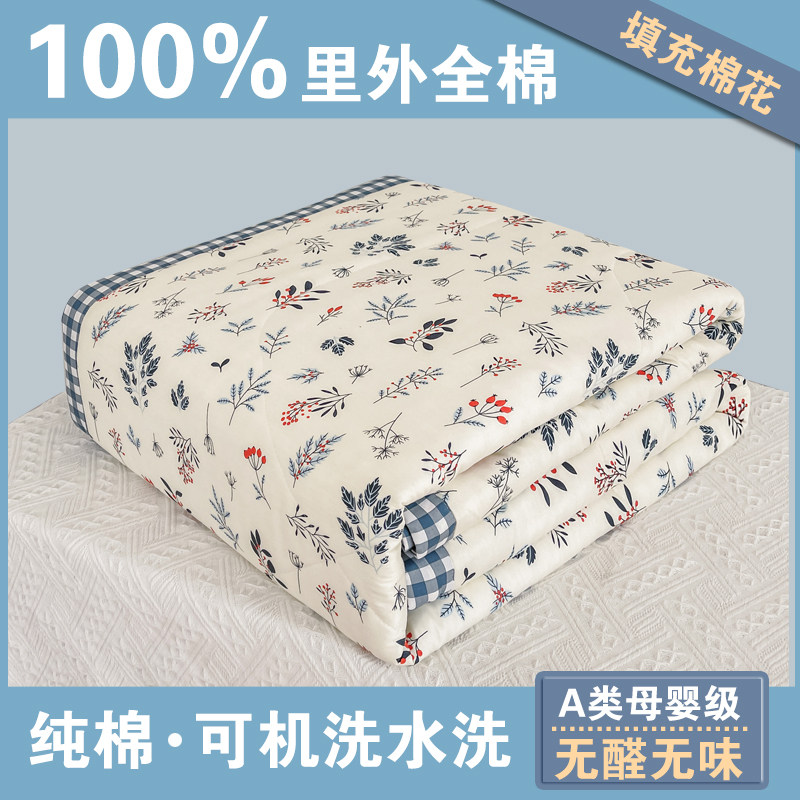 夏凉被棉花填充纯棉全面夏天被子被芯小被子薄被子单人双人床学生