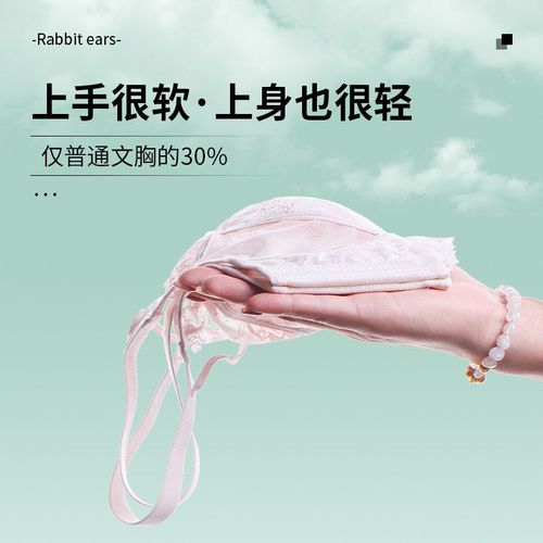 2024a款夏季女大胸显小内衣薄款防下垂聚拢收副乳尼龙水晶杯兔耳