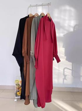 土耳其女童大摆纯色连衣裙 96521迪拜长袍连衣裙