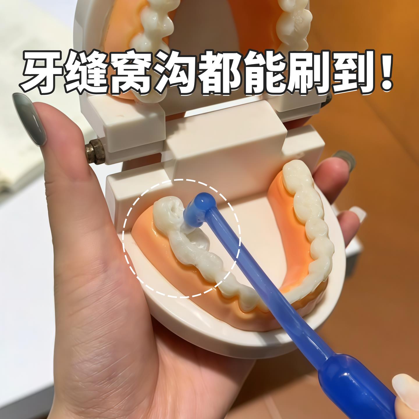 窝沟牙刷单束软毛尖头缝正