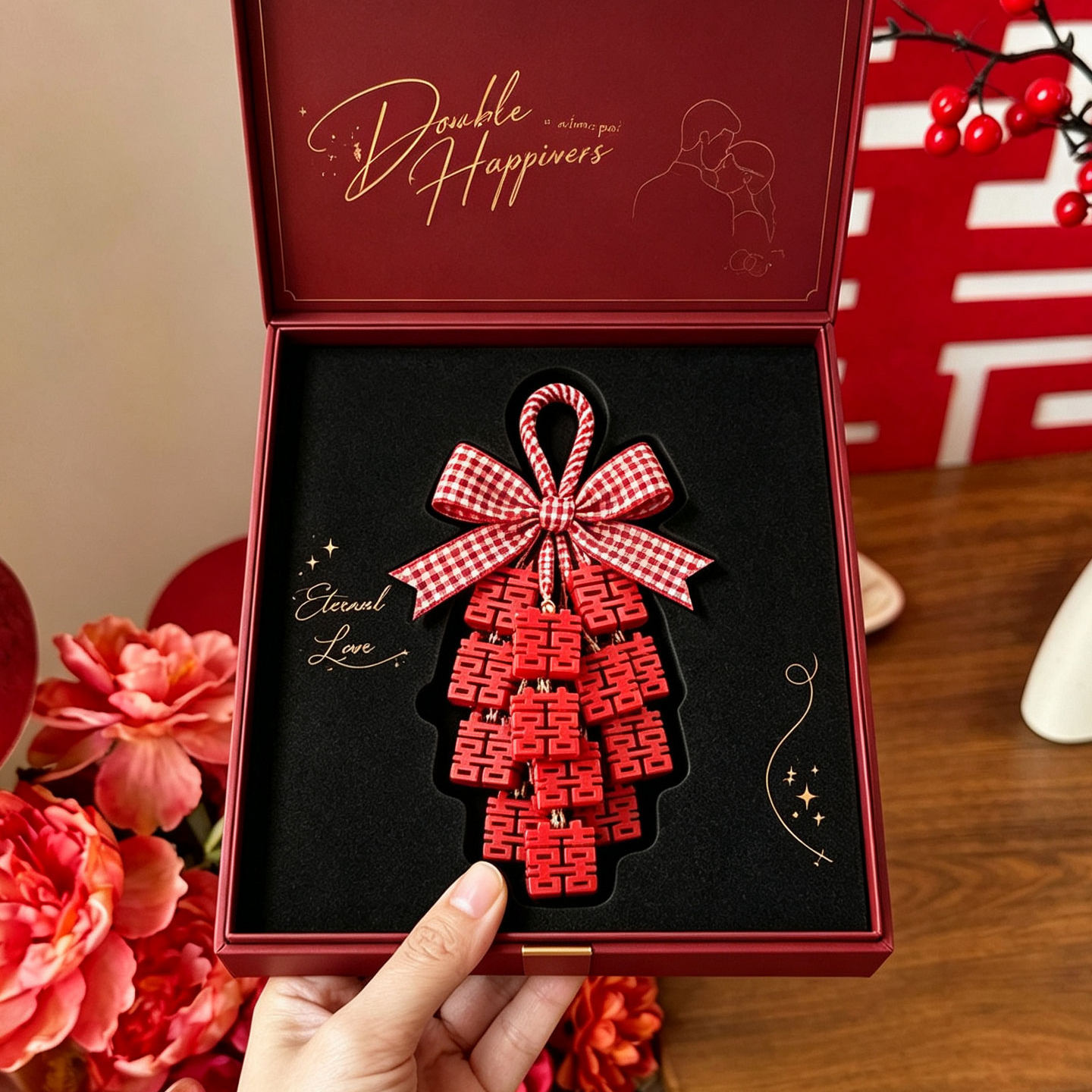 双喜字手工皂葡萄串结婚伴