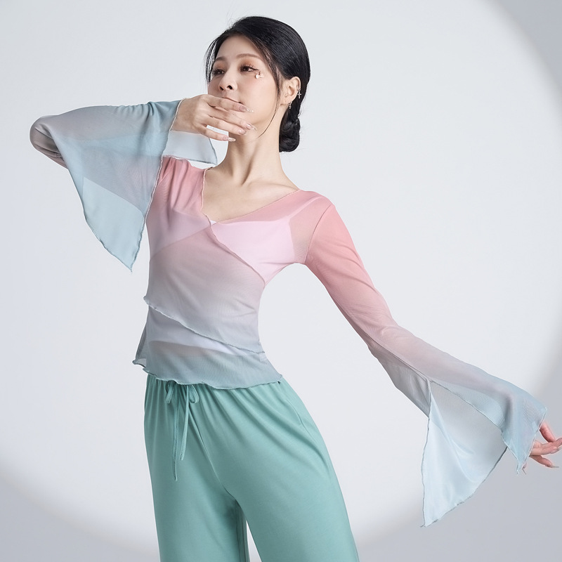 日本无印MUJIE尚迈古典舞练功服身韵服纱衣中国舞舞蹈服女飘逸上