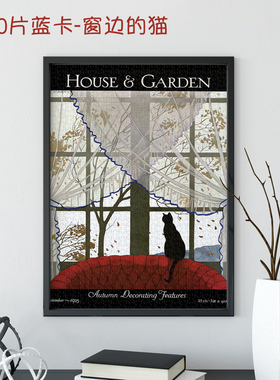 NEW YORKER纽约客拼图窗边的猫1000片蓝卡哑光插画减压益智玩具