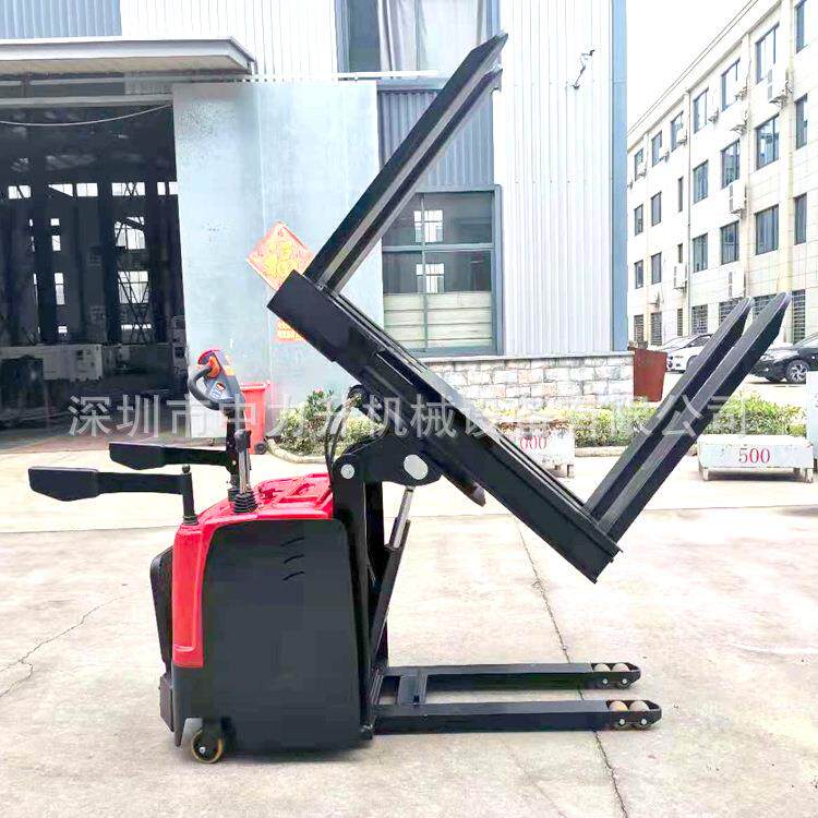 盘翻电动堆高车JFI搬转运纸提升装卸车倒电动叉托车液压自动翻转