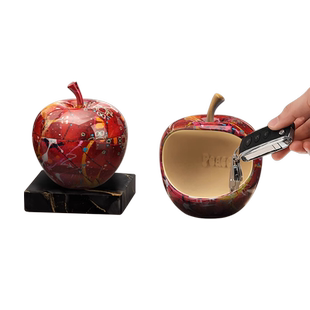 2024新款苹果摆件招财猫储钱罐五星级酒店饭店酒吧高档装修装饰品