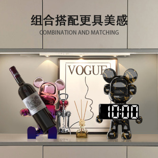 饰品 红酒架摆件轻奢高档新房子客厅高级感酒柜餐边柜电视柜摆饰装