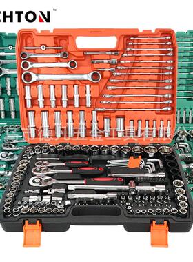 151件套橘黑盒绿盒24齿72齿棘轮扳手套筒组套家用修车大飞工具套