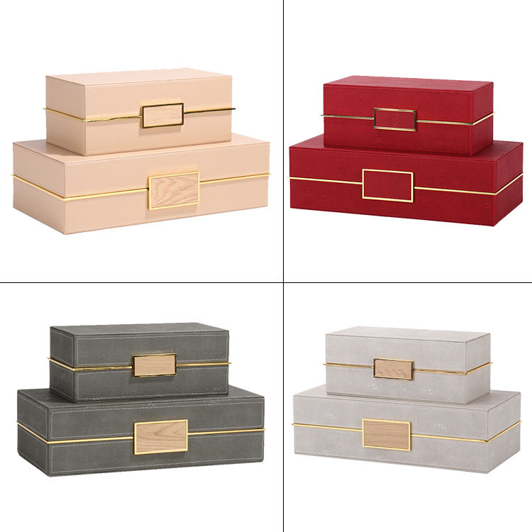 现代新中式首饰盒收纳盒样板房家居客厅酒柜轻奢卧室软装饰品摆件