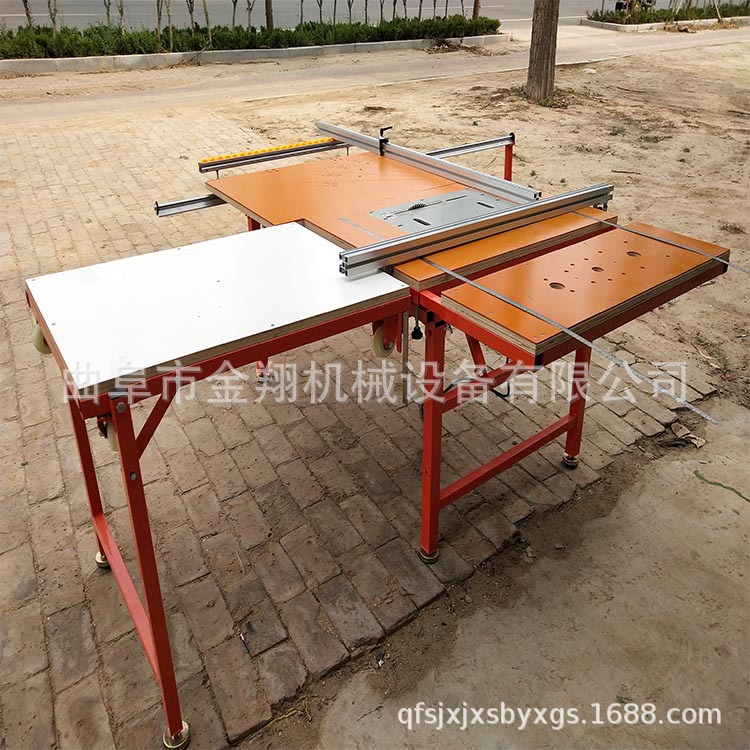 木工无尘裁板锯 小型折叠推台锯双导轨可斜切装修用子母锯