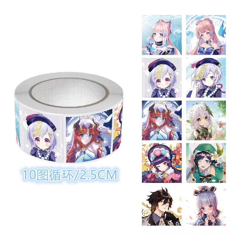 二次元日系卷卷贴纸不干胶