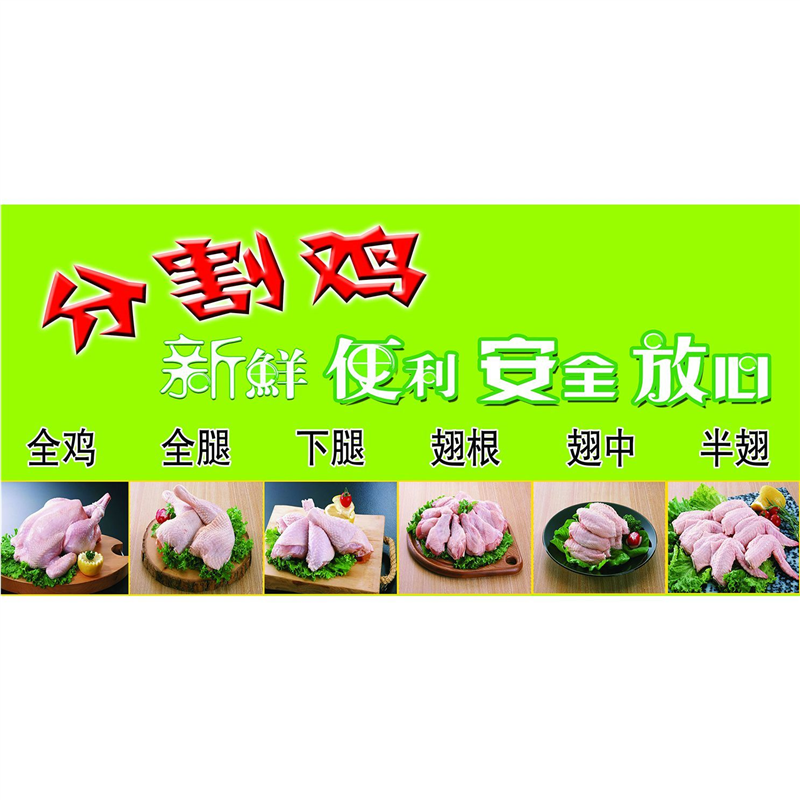 家禽分割图宣传海报贴画鸡肉分解图示意图土鸡宣传广告贴纸装饰画