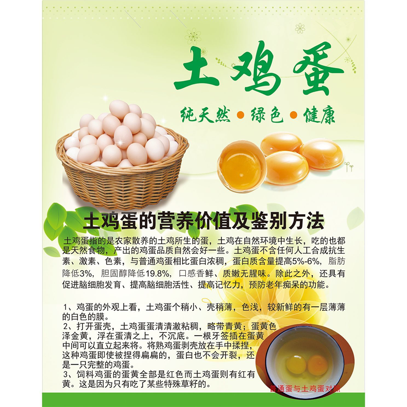 农家土鸡蛋店背景墙面装饰贴画海报写真鸡蛋营养价值自粘贴纸广告