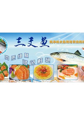 定制喷绘三文鱼海报海鲜鱼生片日式料理刺身拼盘三文鱼海报贴画
