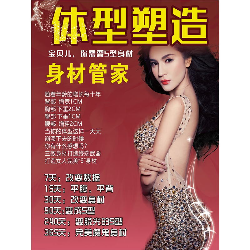 体型塑造身材管家微整形美容院皮肤管理塑形装饰画海报挂图制作
