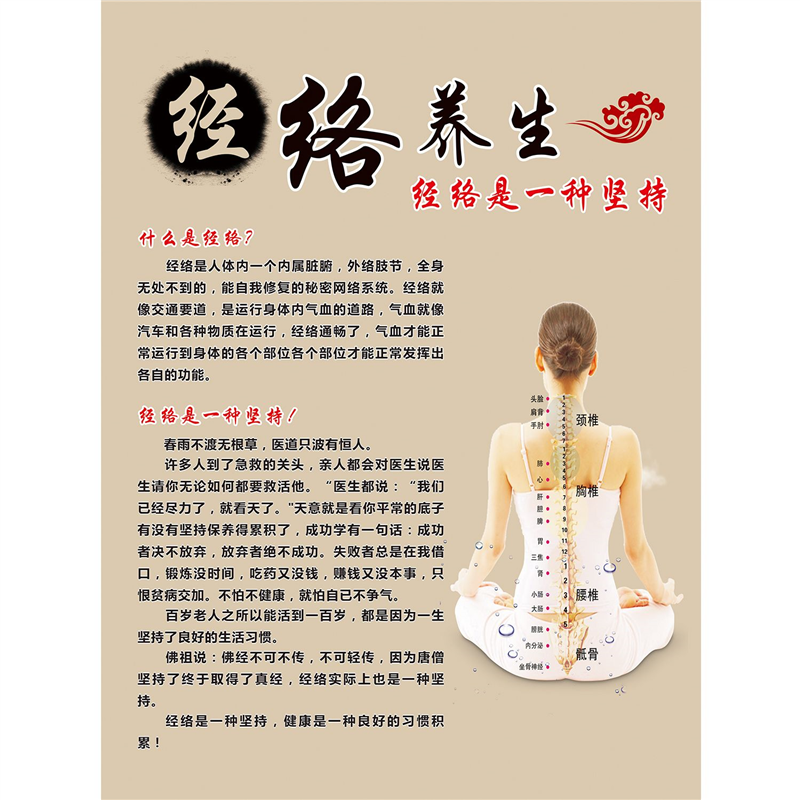 经络养生海报广告美容院养生馆装饰画经络养生自粘贴画贴纸,家居饰品,软装墙贴,淘宝优惠券,粉丝福利购,淘宝优惠卷