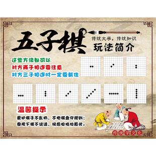 五子棋玩法简介海报展板五子棋棋牌文化墙贴墙纸围棋简介围棋规则