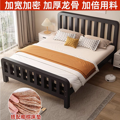 铁艺床双人床高架1.8家用民宿出租房铁床架简约经济型小户型铁架
