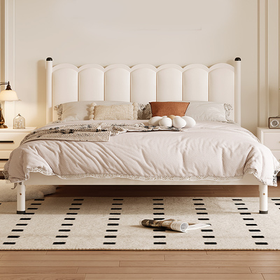 法式碳素钢1米8双人床软包铁架床