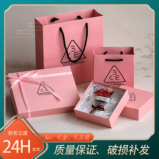 3CE专柜购物袋 粉色手拎袋 小号纸袋 眼影口红礼品袋购物袋中号袋