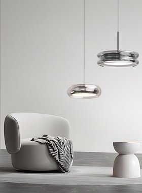 励昌黑色轻奢风LED护眼吧台岛台灯玻璃意式风创意玻璃主卧床头灯