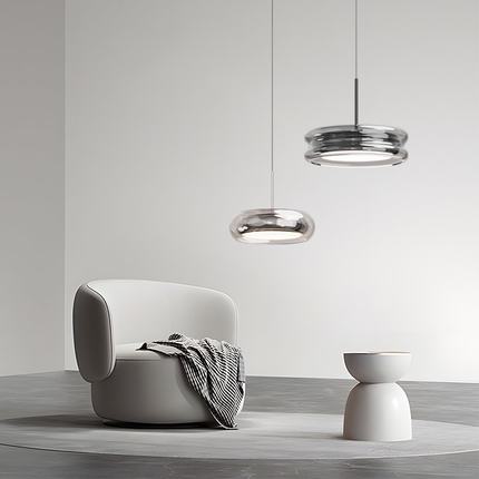 励昌黑色轻奢风LED护眼吧台岛台灯玻璃意式风创意玻璃主卧床头灯