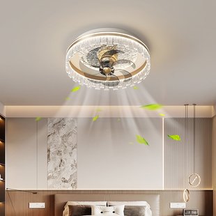 励昌家装 主卧房间吸顶灯冰裂纹 灯具吊扇灯卧室灯现代轻奢大气意式