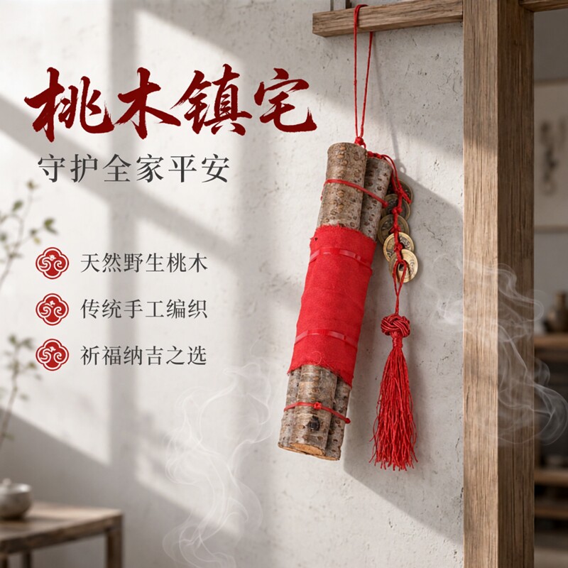 野生桃木东南枝挂件摆件