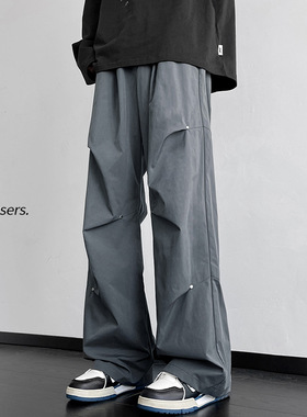 特P28无差价秋新美式街头男女同款降落伞兵裤休闲大码拖地裤K1172