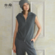 衣尚 上衣 无袖 100%山羊绒 高翻领拉链背心外套女春夏新款