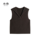 100%山羊绒 纯绒背心女26新款 单叠穿连帽无袖 衣尚 时尚 马甲背心