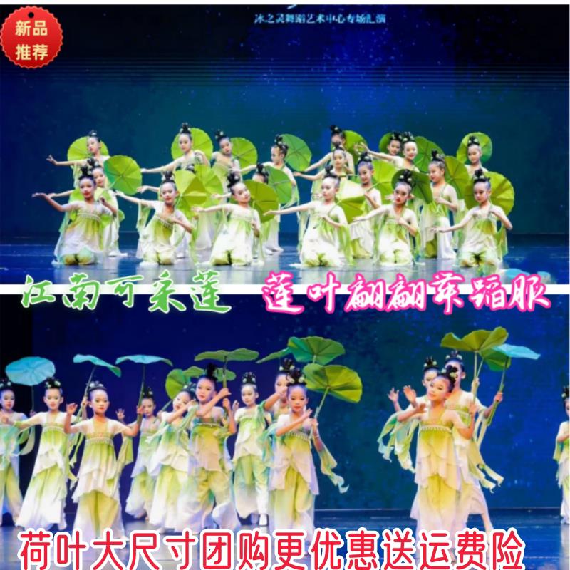 江南可采莲古典舞演出服中国风女童莲叶翩翩舞蹈服荷花荷叶道具