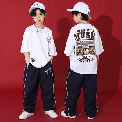 少儿街舞服装嘻哈风炸街表演服hiphop潮酷帅气男孩架子鼓演出服装