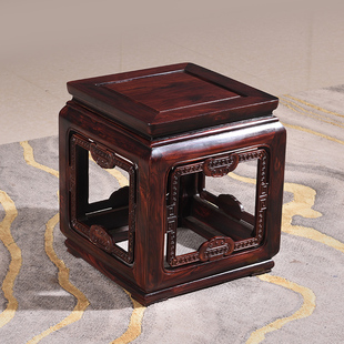 2026凳子四方凳印尼黑酸枝木鼓凳小椅子圆凳阔叶黄檀实木餐桌椅凳