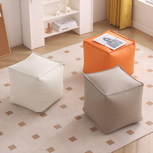 9U家用坐墩现代简约小户型客厅沙发矮凳门口可拆洗泰迪绒布换鞋凳
