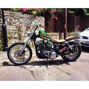 美产哈雷883 48 1200改装车把chopper复古高把9.5寸加Z高黑色镀铬