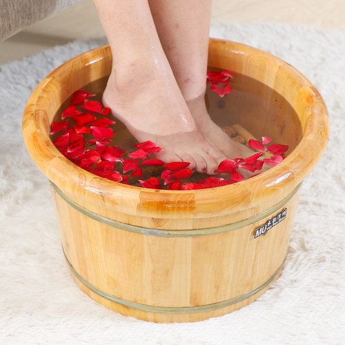 香柏木足浴桶泡脚木桶保s温洗脚盆家用洗足盆实木泡脚桶木质木头