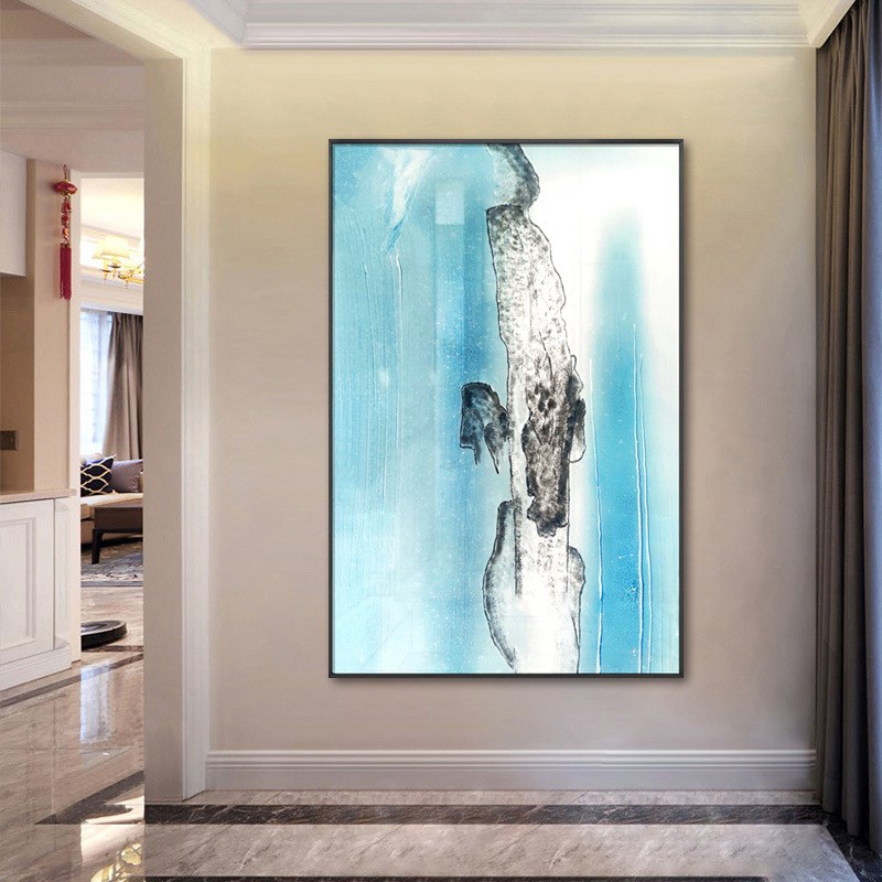 现代简约玄关装饰画浮雕手绘肌理工艺实物K画酒店样板房创意装置图片
