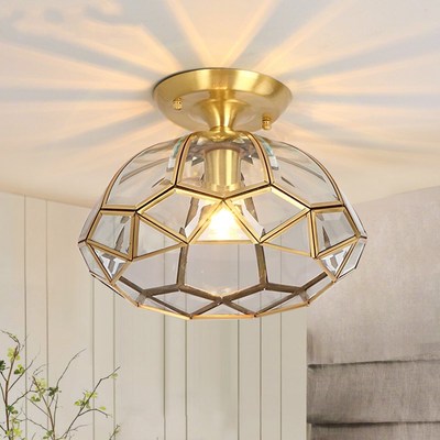 American coppekr ceiling lamp glass luxury study room balcon