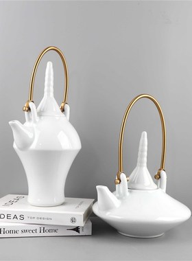 新中式青花陶瓷茶具茶托组合套装茶几客厅茶室办公室X家居软装饰